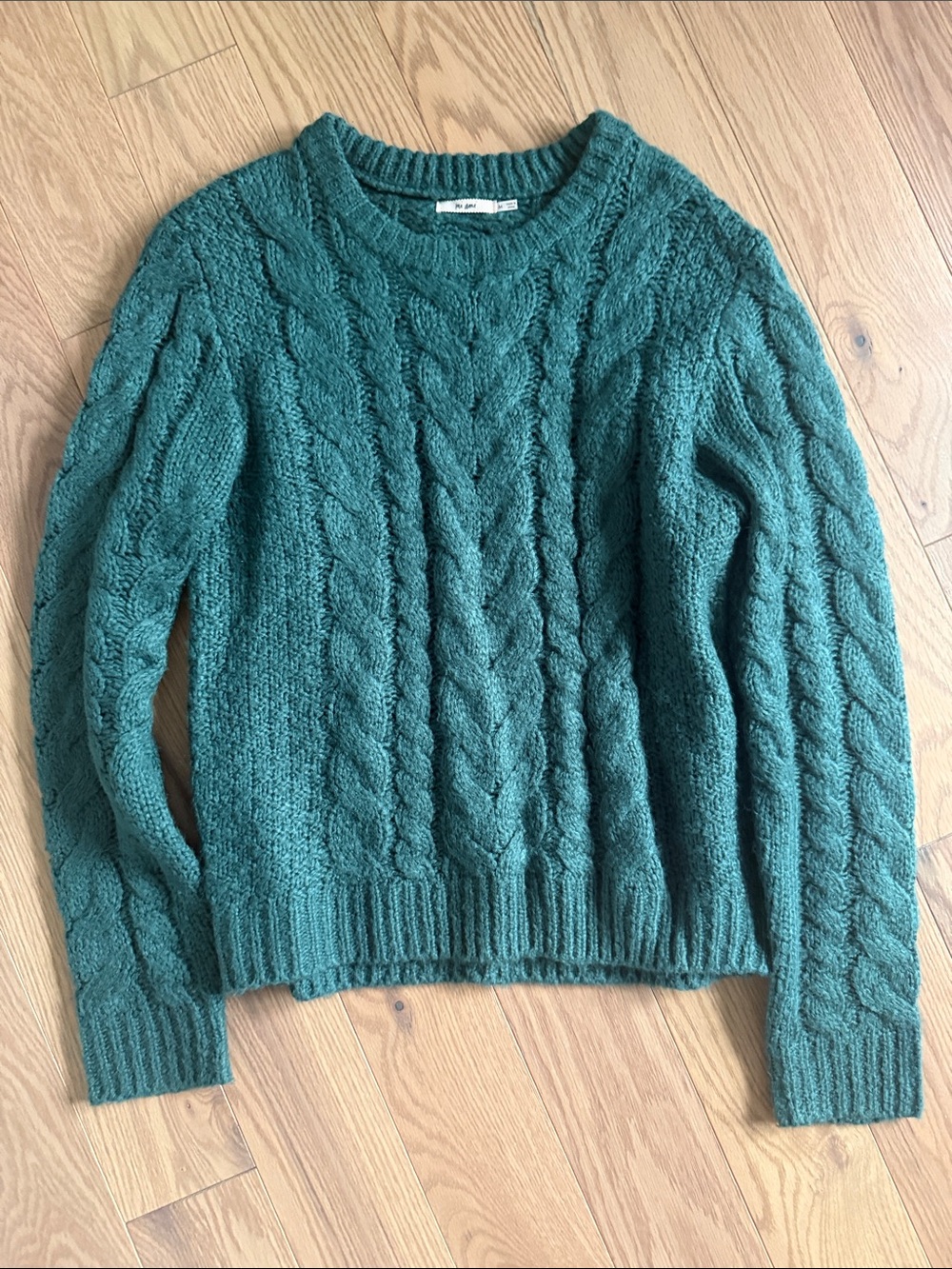 Altar'd State Teal Cable Knit Crewneck Sweater